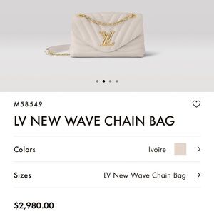 New unused Louis Vuitton new wave chain bag ivory gold